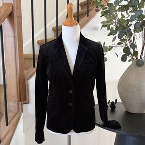 J.Crew Women's Black Velvet Schoolboy Blazer Size 2 NWT